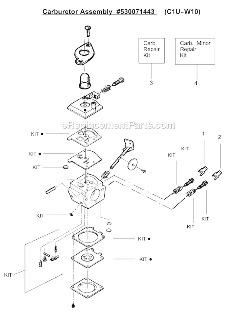 Page B Diagram and Parts List for TE400LE Type 1 Weed Eater Trimmer
